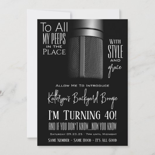 Hip Hop Geburtstag Einladung (Vorderseite)