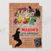 Hip-Hop-Geburtstagsfeier Einladung (Vorne/Hinten)
