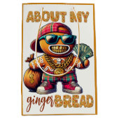 Hip Hop Gingerbread Mann Swag Weihnachten Mittlere Geschenktüte (Vorderseite)