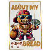 Hip Hop Gingerbread Mann Swag Weihnachten Mittlere Geschenktüte (Rückseite)