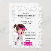 Hip Hop Girl Einladung (Vorne/Hinten)