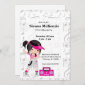 Hip Hop Girl Einladung (Vorne/Hinten)