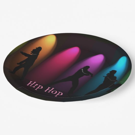 Hip Hop Girl Geburtstagsparty-Teller Pappteller (Schrägansicht)
