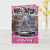 Hip Hop Girl Karte (Gelbe Blume)