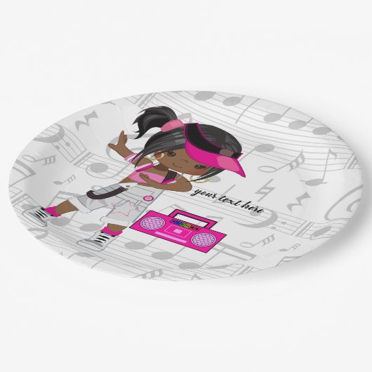 Hip Hop Girl Pappteller (Schrägansicht)