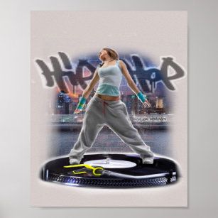 Hip Hop Girl Tänzer drucken Poster