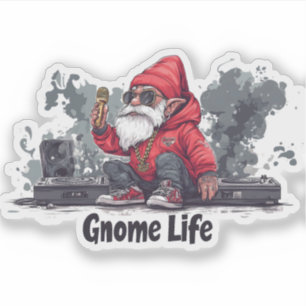 Hip Hop Gnome Illustration - Gnome Life Aufkleber