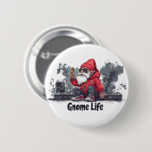 Hip Hop Gnome Illustration - Gnome Life Button (Vorne & Hinten)