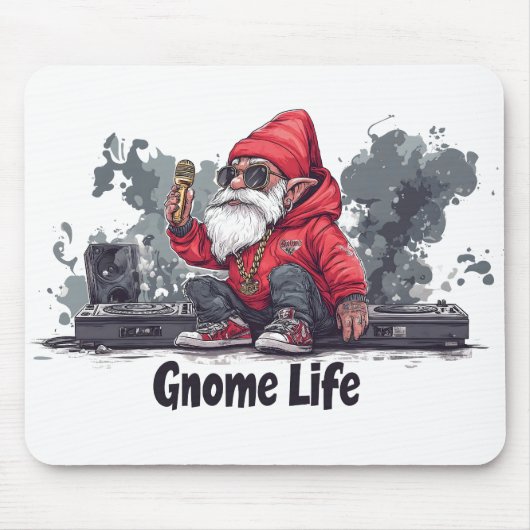 Hip Hop Gnome Illustration - Gnome Life Mousepad (Vorne)