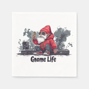 Hip Hop Gnome Illustration - Gnome Life Serviette