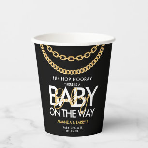 Hip Hop Gold Chain Baby Dusche Pappbecher