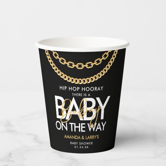 Hip Hop Gold Chain Baby Dusche Pappbecher (Vorderseite)