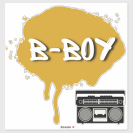 Hip Hop Gold Graffiti B-Boy Gender Reveal Aufkleber