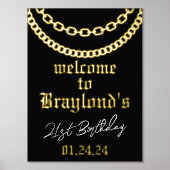 Hip Hop Gold Kuban Link Chain Foil Willkommenszeic Foliendrucke (Vorderseite)