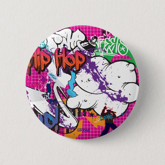 Hip Hop Graffiti Button (Vorderseite)