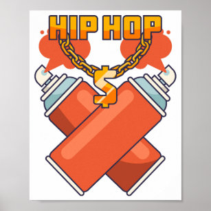 Hip Hop Graffiti Colorful 50-jähriger Hip Hop Poster