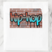Hip Hop Graffiti-Design Rechteckiger Aufkleber (Tasche)