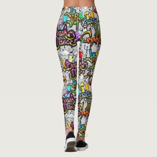 Hip Hop Graffiti Muster Leggings (Rückseite)
