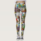 Hip Hop Graffiti Muster Leggings (Vorderseite)
