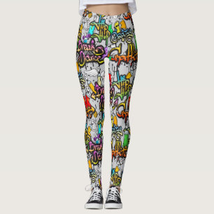 Hip Hop Graffiti Muster Leggings