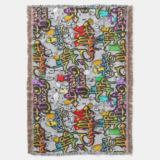 Hip Hop Graffiti-Wurfdecke Decke (Vorderseite Vertikal)