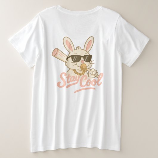 Hip Hop Hare Große Größe T-Shirt (Design Rückseite)