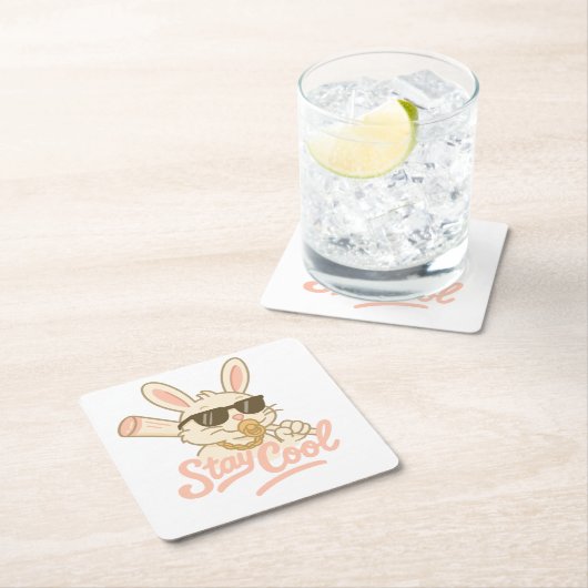 Hip Hop Hare Rechteckiger Pappuntersetzer (Vor Ort)