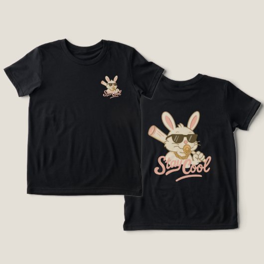 Hip Hop Hare Tri-Blend Shirt (Design Vorderseite & Rückseite)