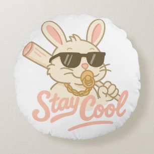 Hip Hop Hase Rundes Kissen