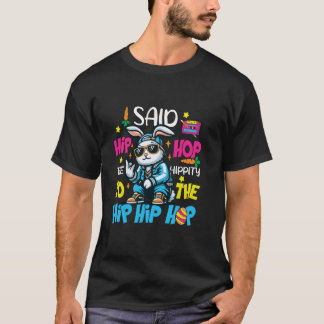 Hip Hop Hippity Lustiger Oster-Hase dabbing Jungen T-Shirt