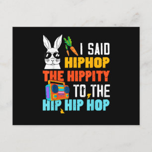 Hip Hop Hippity Lustiger Osterhase Jungen Mädchen  Begleitkarte