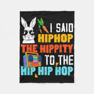Hip Hop Hippity Lustiger Osterhase Jungen Mädchen  Fleecedecke