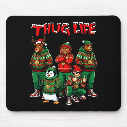 Hip Hop Holiday Crew - Ugly Christmas Sweater Rap Mousepad (Vorne)