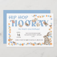 Hip Hop Hooray Bunny and Butterfly Boy's Birthday
