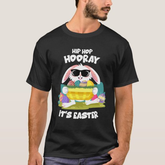 Hip Hop Hooray Easter Bunny Egg Hunt Happy Spring  T-Shirt (Vorderseite)