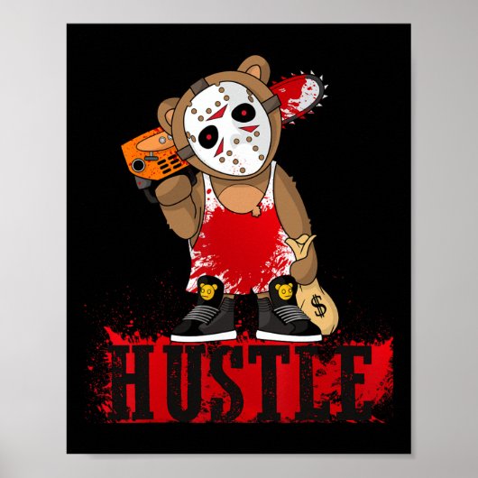 Hip Hop Hop Hockey Maske Teddy Bären Spaß Entrepre Poster (Vorne)