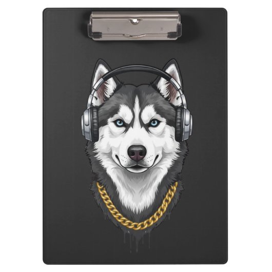 Hip-Hop Husky – Cool Streetwear Dog Klemmbrett (Vorderseite)