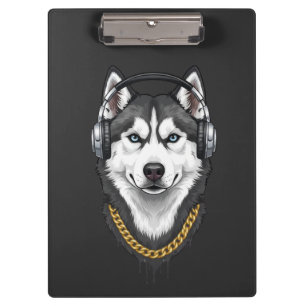Hip-Hop Husky – Coole Streetwear-Hund Klemmbrett