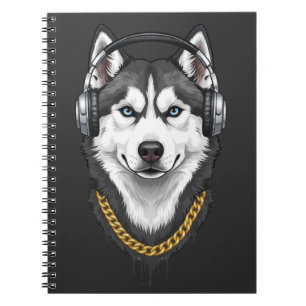 Hip-Hop Husky – Coole Streetwear-Hund Notizblock