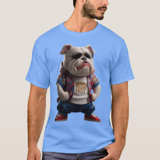 Hip Hop Inspired Cartoon Character in 3d Cute bul  T-Shirt