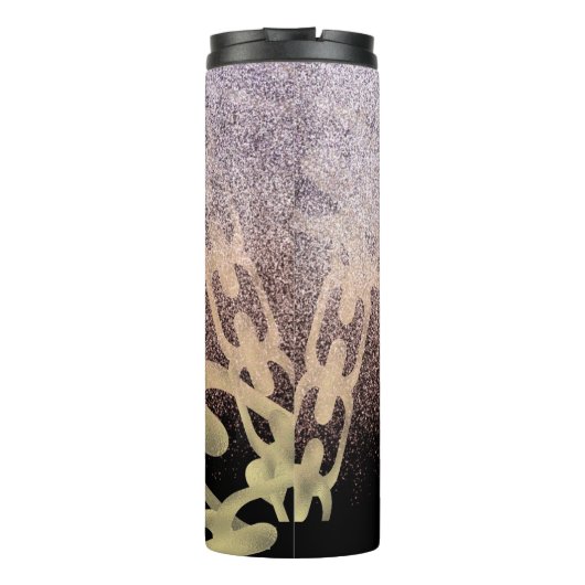 Hip Hop Kette Imitate Glitzern Mit Monogramm Name Thermosbecher (Rückseite)