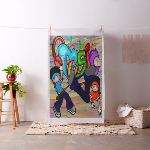 Hip Hop Kinder tanzen durch Graffiti-Wand - LG Pri Stoff