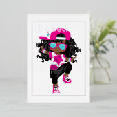 Hip Hop Kindergeburtstag Folieneinladung (Stehend vorne)