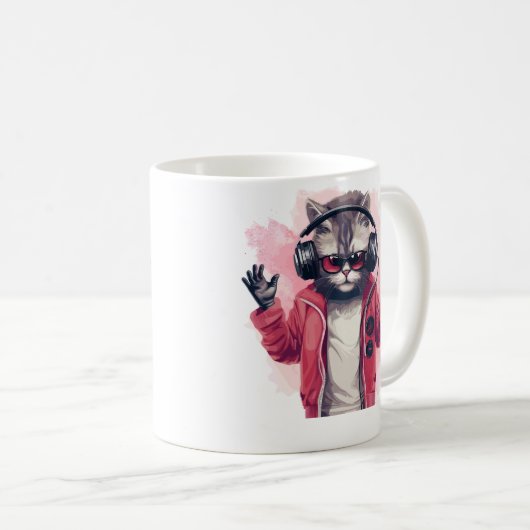 Hip Hop Kitty Kaffeetasse (VorderseiteRechts)