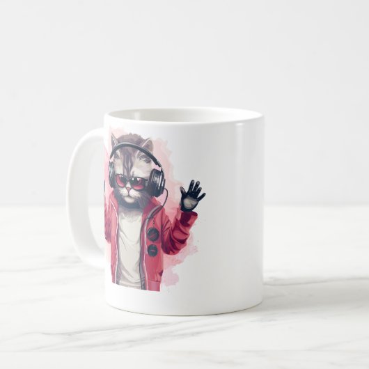 Hip Hop Kitty Kaffeetasse (Vorderseite Links)