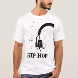 Hip Hop Kopfhörer Grafik schwarz und weiß T-Shirt