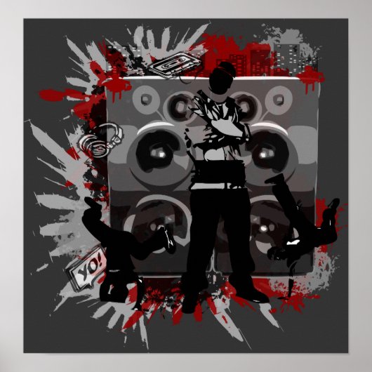 Hip Hop-Lautsprecher Poster (Vorne)
