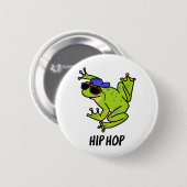 Hip Hop Lustiger Hüpfender Frosch Wortspiel Button (Vorne & Hinten)
