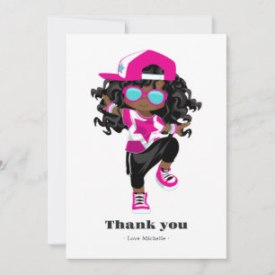 Hip Hop Mädchen Geburtstag Dankeskarte