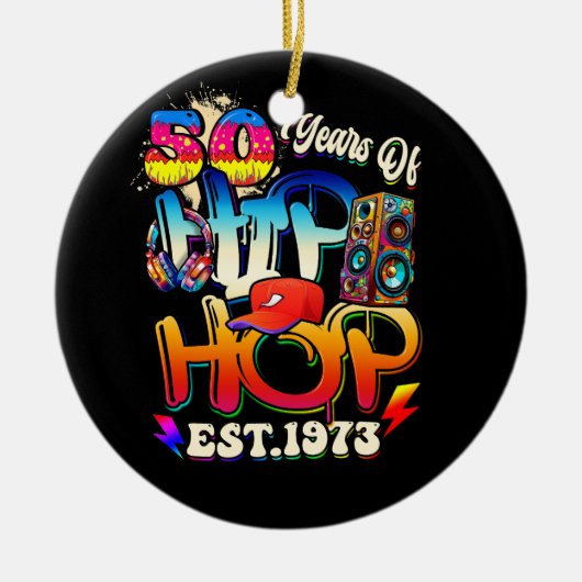 Hip Hop Music 50 Jahre Schwarze Geschichte Männer Keramik Ornament (Vorne)